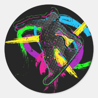 Snowboard Trick Classic Round Sticker