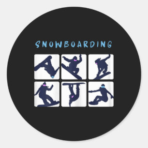 Snowboard Tricks Snowboarding Snowboarder Winter S Classic Round Sticker