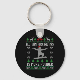 Snowboard Ugly Christmas Snowboarding Gift Snowboa Key Ring