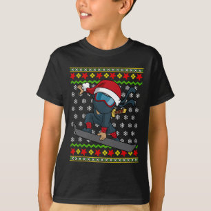 Snowboard Ugly Christmas Sweater Pattern Ninja Sno