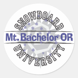 Snowboard University - Mt. Bachelor OR Classic Round Sticker