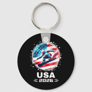 Snowboard Usa Go Usa Team Usa Flag 2026 Snowboardi Key Ring