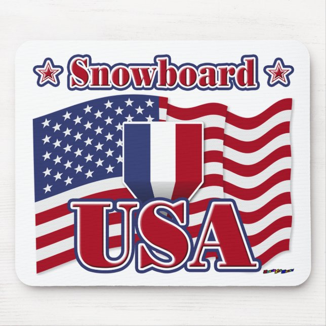Snowboard USA Mouse Pad (Front)