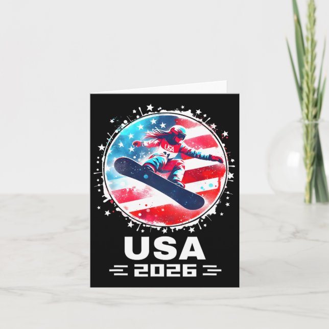 Snowboard Usa Team Usa Flag 2026 Women Snowboardin Card (Front)