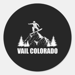 Snowboard Vail Colorado Snowboarding Classic Round Sticker