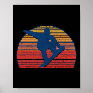 Snowboard Vintage Retro Freestyle Snowboarding Poster