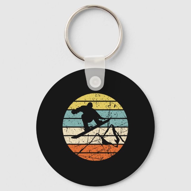 Snowboard Vintage Snowboarder Snowboarding Winter  Key Ring (Front)