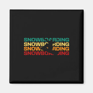 Snowboard Vintage Sunset Winter Sports Alpine Snow Magnet