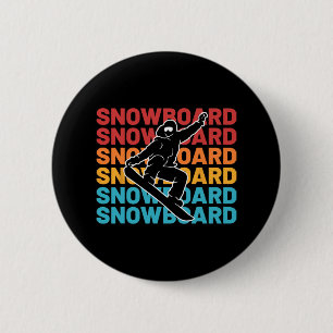 Snowboard Vintage Winter Sports Alpine Skiing Snow 6 Cm Round Badge