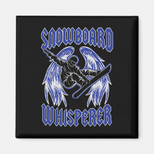 Snowboard Whisperer Rock And Roll Style Angel Wing Magnet
