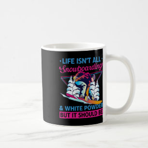 Snowboard White Powder Retro 90s 80s Snowboarding  Coffee Mug