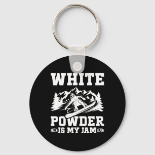 Snowboard White Powder Snow Winter Snowboarding  Key Ring