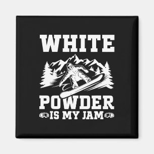 Snowboard White Powder Snow Winter Snowboarding Magnet