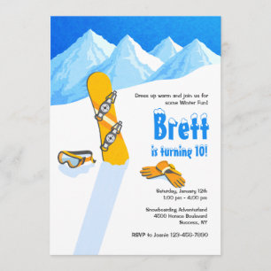 Snowboard Winter Fun Invitation