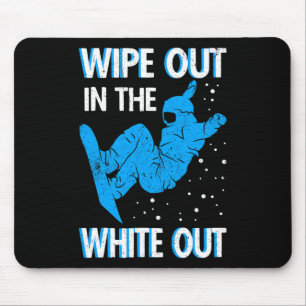 Snowboard Wipe Out In The White Out Ski Resort Sno Mouse Pad
