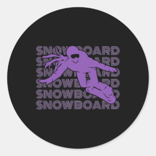Snowboard Women Snowboarding Snowboarder 2  Classic Round Sticker