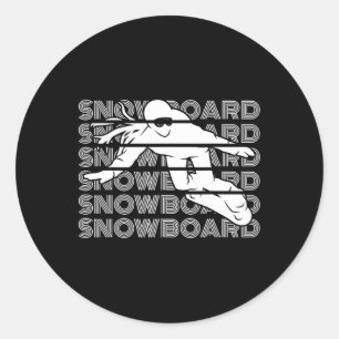 Snowboard Women Snowboarding Snowboarder  Classic Round Sticker