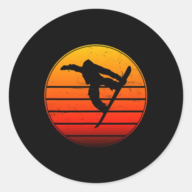 Snowboard Women's Snowboarder Snowboarding Men 1  Classic Round Sticker (Front)