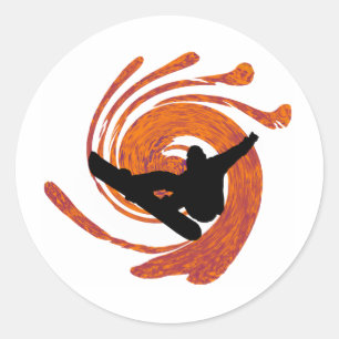 Snowboard zone of classic round sticker