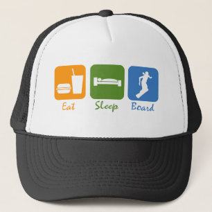 SnowBoardChick Eat Sleep Board Trucker Hat