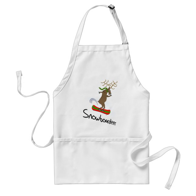 Snowboardeer Funny Snowboarding Reindeer Standard Apron (Front)