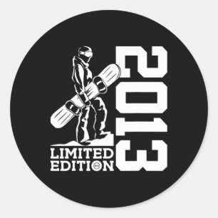Snowboarder 12th Birthday Snowboard 2013 Snowboard Classic Round Sticker