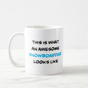 snowboarder, awesome coffee mug