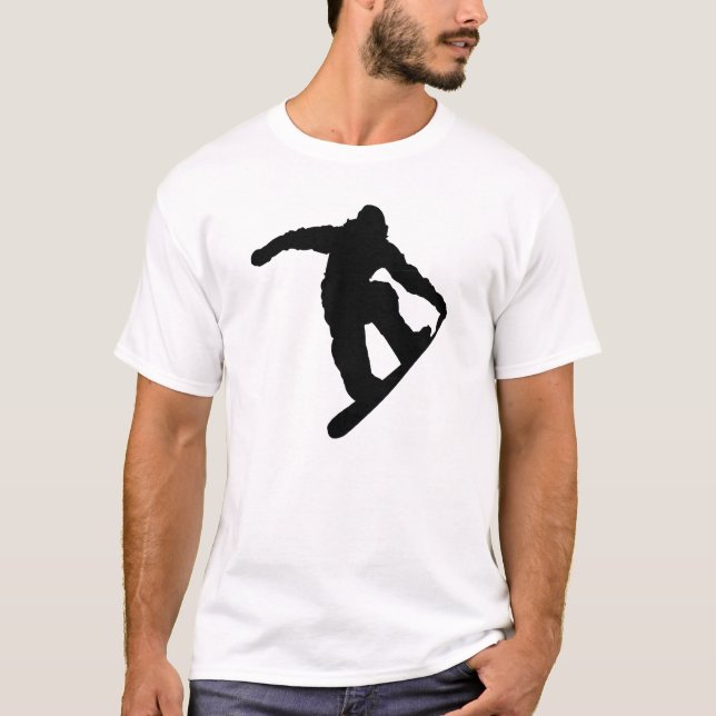 Snowboarder Black Silhouette T-Shirt (Front)