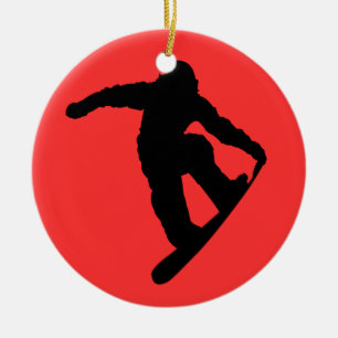 Snowboarder Ceramic Ornament
