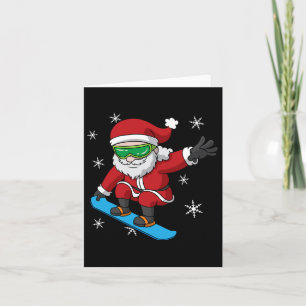 Snowboarder Christmas Santa Claus Snowboard Snowbo Card