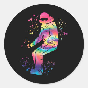 Snowboarder Colorful Snowboard Snowboarding 35  Classic Round Sticker