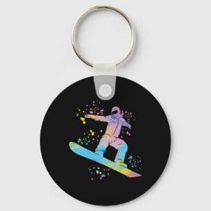 Snowboarder Colorful Snowboard Snowboarding 4  Key Ring
