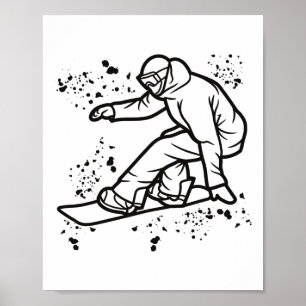 Snowboarder Colorful Snowboard Snowboarding &#   Poster