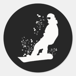 Snowboarder Colourful Snowboard Snowboarding 11 Classic Round Sticker