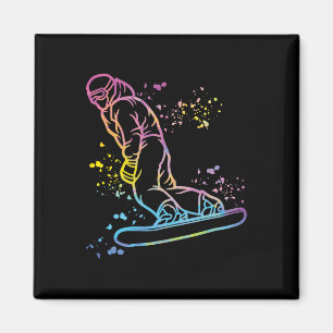 Snowboarder Colourful Snowboard Snowboarding 14 Magnet