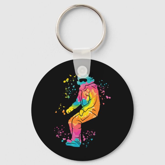 Snowboarder Colourful Snowboard Snowboarding 19  Key Ring (Front)