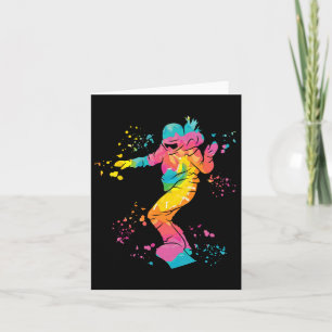 Snowboarder Colourful Snowboard Snowboarding 25 Card
