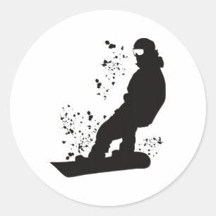Snowboarder Colourful Snowboard Snowboarding 28 Classic Round Sticker