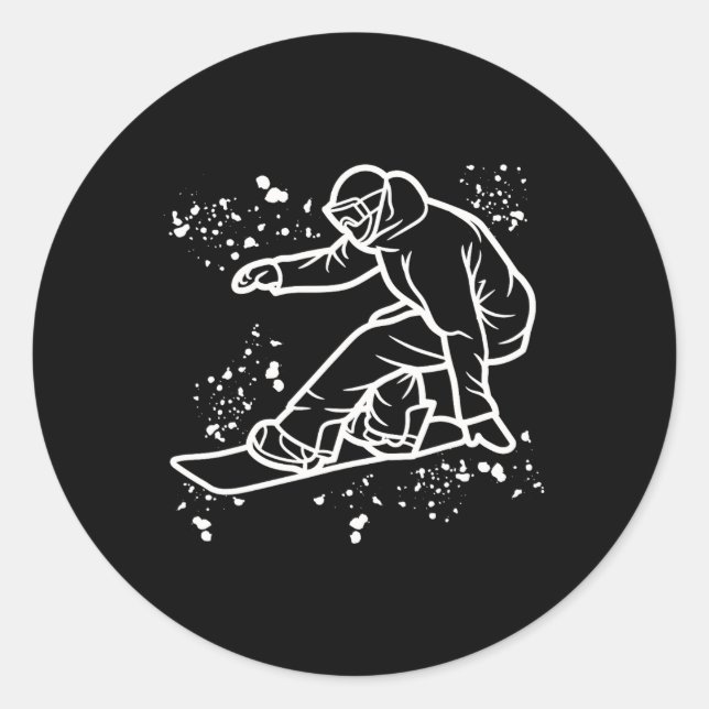 Snowboarder Colourful Snowboard Snowboarding 36  Classic Round Sticker (Front)