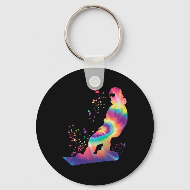 Snowboarder Colourful Snowboard Snowboarding 40  Key Ring (Front)