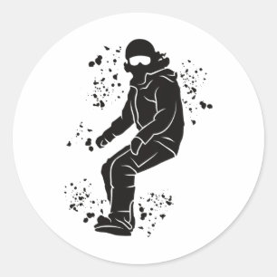 Snowboarder Colourful Snowboard Snowboarding 47 Classic Round Sticker