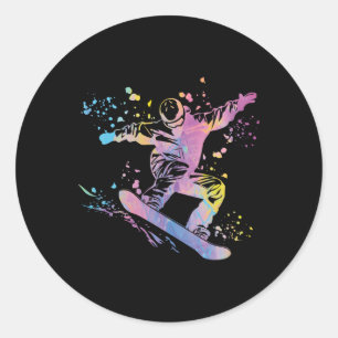 Snowboarder Colourful Snowboard Snowboarding 48  Classic Round Sticker