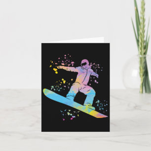 Snowboarder Colourful Snowboard Snowboarding 4  Card