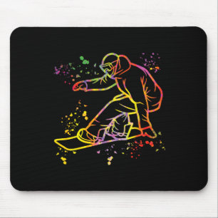 Snowboarder Colourful Snowboard Snowboarding 5  Mouse Pad
