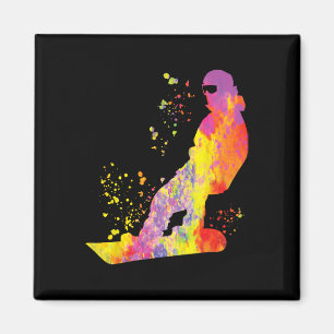Snowboarder Colourful Snowboard Snowboarding 6 Magnet