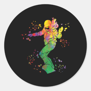 Snowboarder Colourful Snowboard Snowboarding 9  Classic Round Sticker