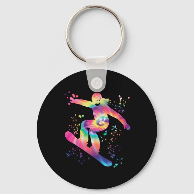 Snowboarder Colourful Snowboard Snowboarding  Key Ring (Front)