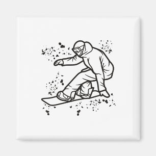 Snowboarder Colourful Snowboard Snowboarding &#   Magnet