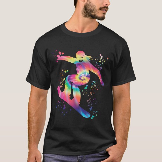 Snowboarder Colourful Snowboard Snowboarding  T-Shirt (Front)