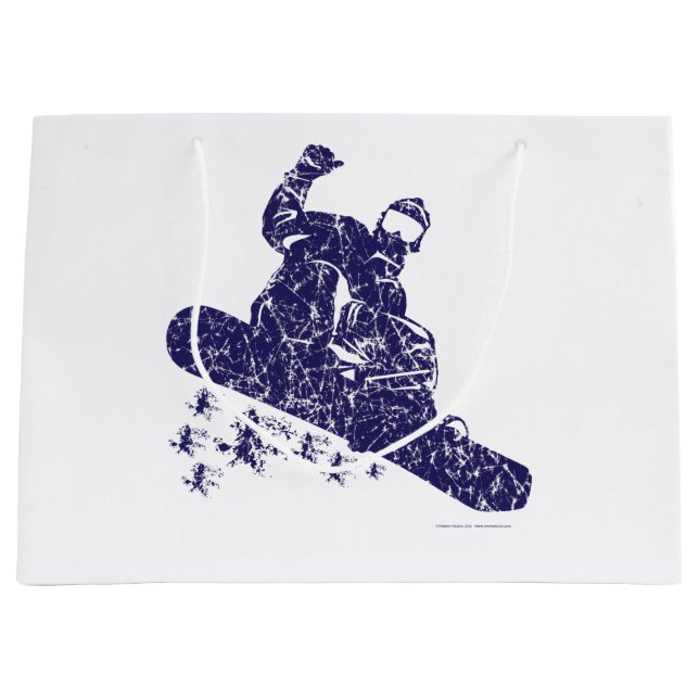Snowboarder ctching High Snow Drifts Large Gift Bag (Front)